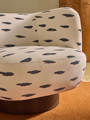 MADE.COM Mikumo Blue Novara Swivel Accent Chair - Image 3 of 6