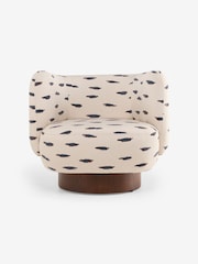 MADE.COM Mikumo Blue Novara Swivel Accent Chair - Image 4 of 6
