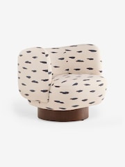MADE.COM Mikumo Blue Novara Swivel Accent Chair - Image 5 of 6