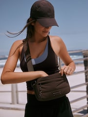 self. Chocolate Brown Nylon Cross-Body Bag - Image 2 of 4