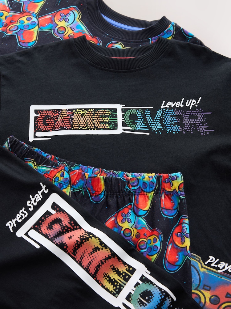 Rainbow Black Gamer Long Sleeve Pyjamas 2 Pack (3-16yrs) - Image 12 of 12