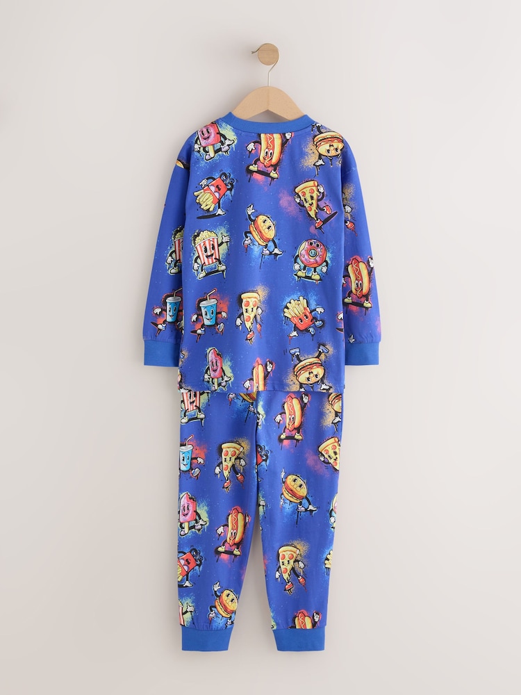 Blue Food Single Jogger Pyjamas (3-16yrs) - Image 2 of 4 Blue Food Single Jogger Pyjamas (3-16yrs) - Image 2 of 4