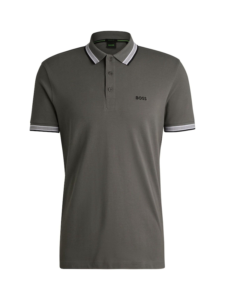 BOSS Dark Green Regular Fit Short Sleeve Paddy Polo Shirt - Image 1 of 1