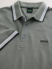 BOSS Dark Green Regular Fit Short Sleeve Paddy Polo Shirt - Image 3 of 4