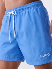 HUGO Sky Blue Haiti Logo Swim Shorts - Image 3 of 5