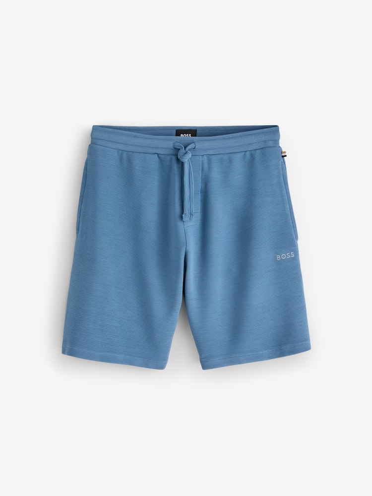 BOSS Blue Rib Shorts - Image 1 of 1 BOSS Blue Rib Shorts - Image 1 of 1
