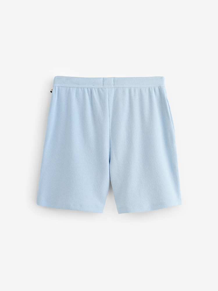 BOSS Blue Waffle Shorts - Image 6 of 6 BOSS Blue Waffle Shorts - Image 6 of 6
