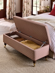 Laura Ashley Mr Jones Rust Red Clipsham Storage Ottoman Bench - Image 2 of 8