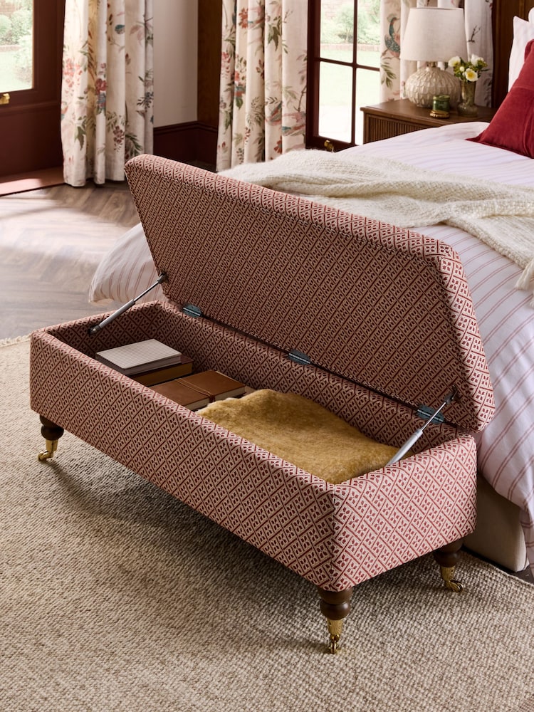 Laura Ashley Mr Jones Rust Red Clipsham Storage Ottoman Bench - Image 2 of 8 Laura Ashley Mr Jones Rust Red Clipsham Storage Ottoman Bench - Image 2 of 8