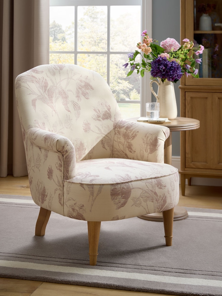 Laura Ashley Gosford Weave Plum Alveston Accent Chair - Image 1 of 3