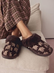 Chocolate Brown Hamish - Pantoletten aus Wildleder mit Kunstfellfutter - Bild 8 von 10