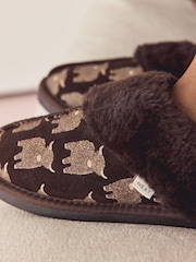 Chocolate Brown Hamish - Pantoletten aus Wildleder mit Kunstfellfutter - Bild 9 von 10
