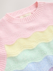 Little Bird by Jools Oliver Rainbow Pointelle Knitted Vest - Image 10 of 11