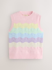 Little Bird by Jools Oliver Rainbow Pointelle Knitted Vest - Image 7 of 11