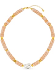 Orelia London Gold Tone Tone Statement Pearl & Bead Necklace - Image 2 of 4