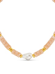Orelia London Gold Tone Tone Statement Pearl & Bead Necklace - Image 3 of 4