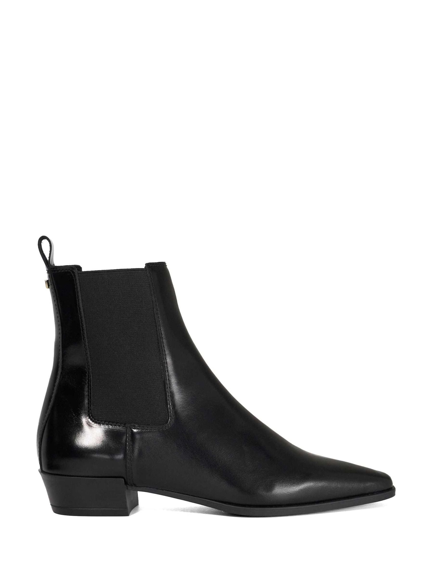 Dune London Women's Black 'Parkas' Leather Ankle Boots In | : Size 7 - Image 1