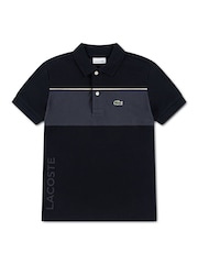 Lacoste Black Colourblock Polo Shirt - Image 1 of 4