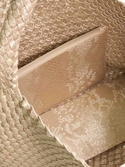 Dune London Metallic Deliberate Large Woven Slouch Bag - Image 6 of 7