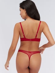 Boux Avenue Pillar Box Red Angelique Mesh Knickers - Image 3 of 6