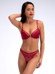 Boux Avenue Pillar Box Red Josephina Embroidered Bra - Image 4 of 6