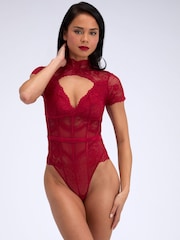 Boux Avenue Pillar Box Red Violetta Lace Body - Image 2 of 7