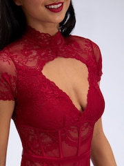 Boux Avenue Pillar Box Red Violetta Lace Body - Image 6 of 7
