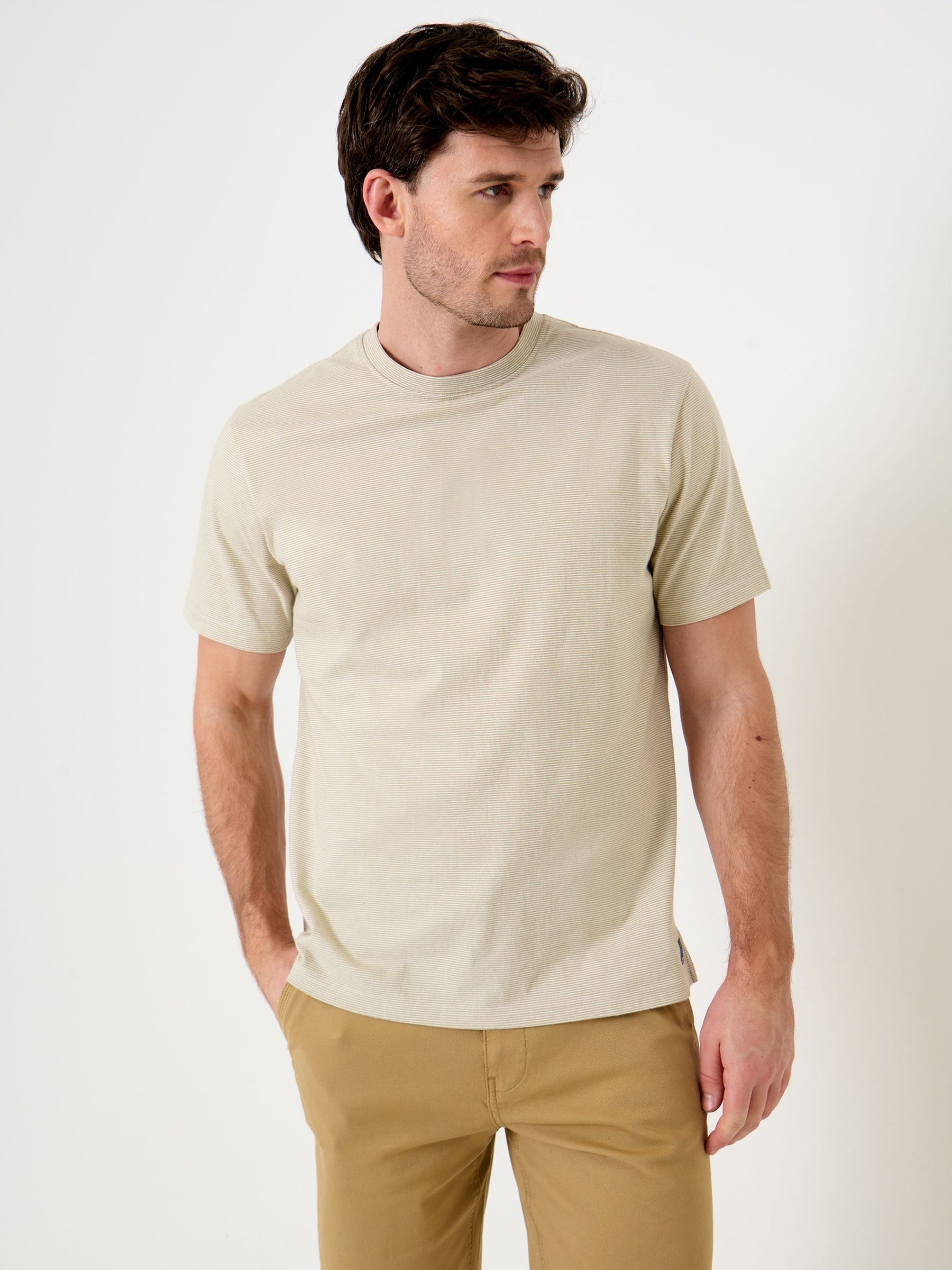 Buy Saltwell Cream Stripe Crew Neck Cotton T-Shirt from Next USA