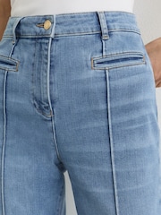 Albastru deschis - Reiss Claude Pintuck-Detail Flared Jeans - Imaginea 6 din 8