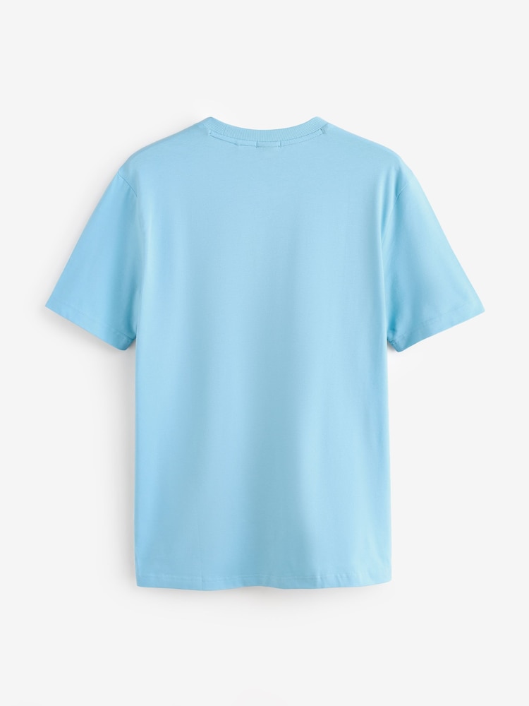 BOSS Light Blue Regular Fit Logo T-Shirt - Image 5 of 5 BOSS Light Blue Regular Fit Logo T-Shirt - Image 5 of 5