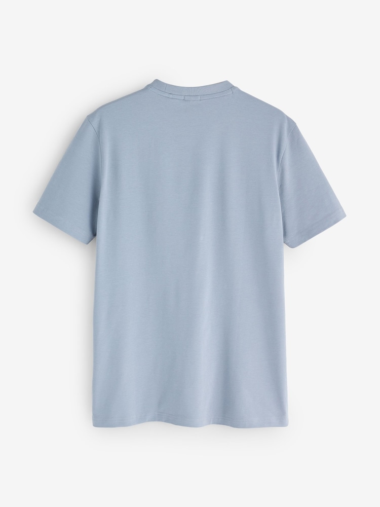 BOSS Pastel Blue Regular Fit Logo T-Shirt - Image 6 of 6 BOSS Pastel Blue Regular Fit Logo T-Shirt - Image 6 of 6
