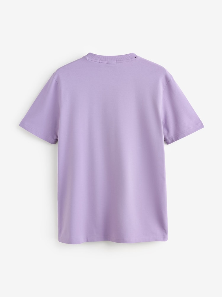BOSS Orchid Purple Regular Fit Logo T-Shirt - Image 3 of 3 BOSS Orchid Purple Regular Fit Logo T-Shirt - Image 3 of 3