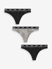 HUGO Natural Logo Thongs 3 Pack - Image 1 of 4