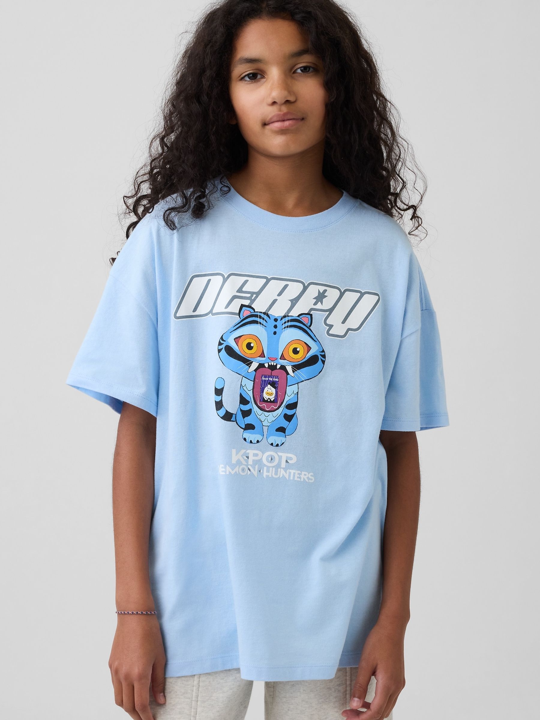 Buy Gap Blue K-Pop Demon Hunters Graphic Oversized T-Shirt (4