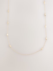 Gold Tone Rope Beaded Long Necklace - Image 1 of 3
