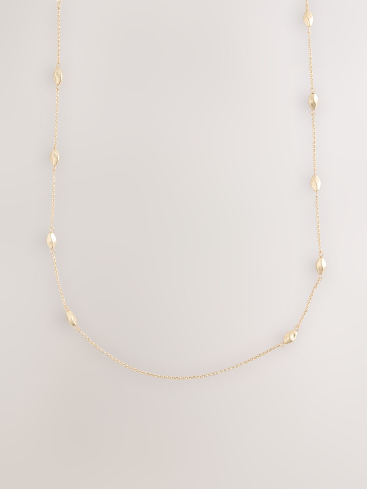 Gold Tone Rope Beaded Long Necklace - Image 1 of 3