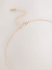 Gold Tone Rope Beaded Long Necklace - Image 2 of 3