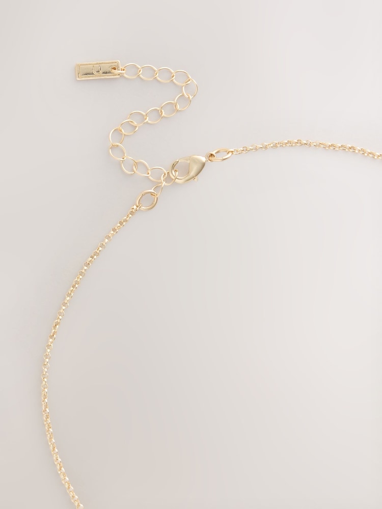 Gold Tone Rope Beaded Long Necklace - Image 2 of 3