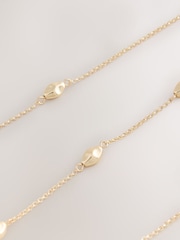 Gold Tone Rope Beaded Long Necklace - Image 5 of 5
