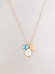Gold Tone Cluster Disc Necklace - Image 1 of 3