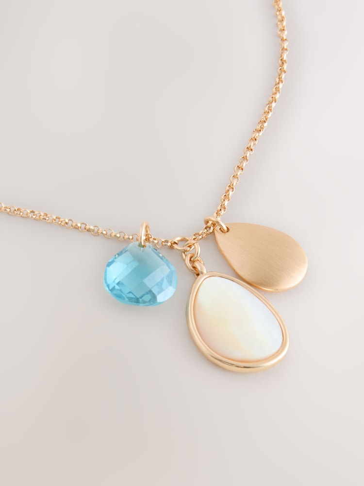 Gold Tone Cluster Disc Necklace - Image 2 of 3