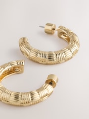 Gold Tone Detail Hoop Earrings - Image 2 of 3