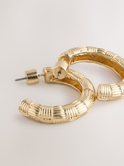 Gold Tone Detail Hoop Earrings - Image 3 of 3