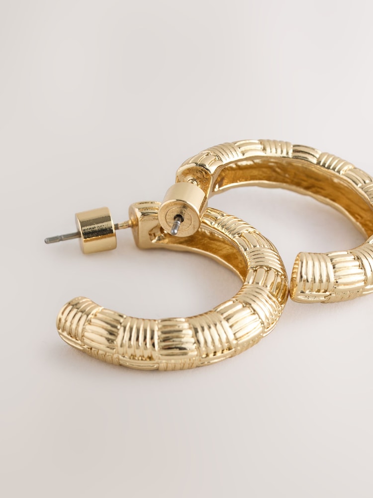 Gold Tone Detail Hoop Earrings - Image 3 of 3
