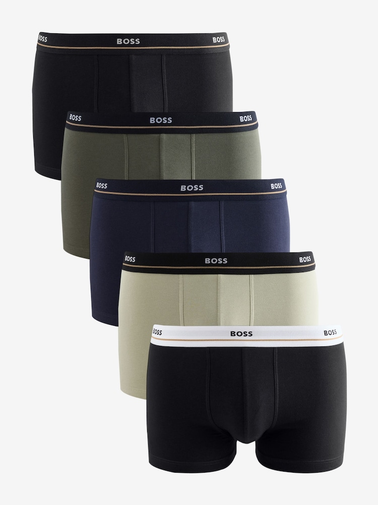 BOSS Natural Essential Logo Boxer Trunks 5 Pack - Image 1 of 6