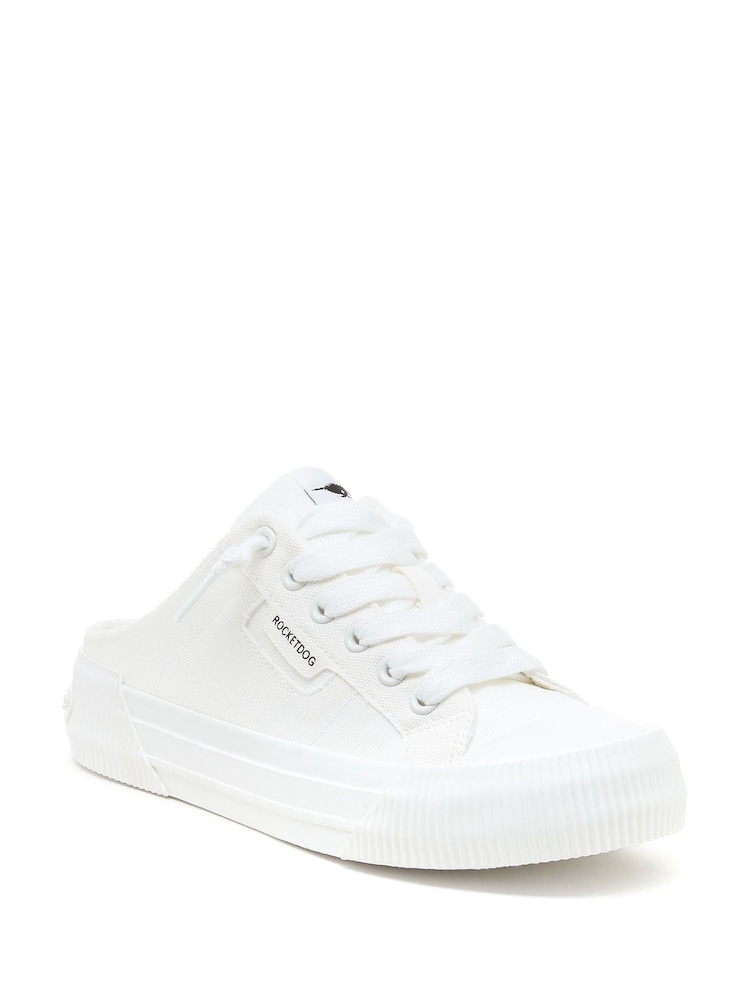 Rocket Dog White Cheery Mule Canvas Cotton Trainers - Image 1 of 7 Rocket Dog White Cheery Mule Canvas Cotton Trainers - Image 1 of 7