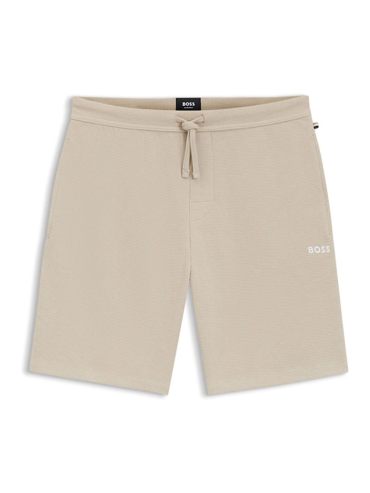 BOSS Mid Natural Waffle Shorts - Image 1 of 2