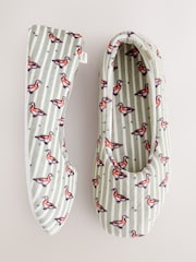 Zelena/bela - Ballet Printed Slippers - Slika 1 iz 5