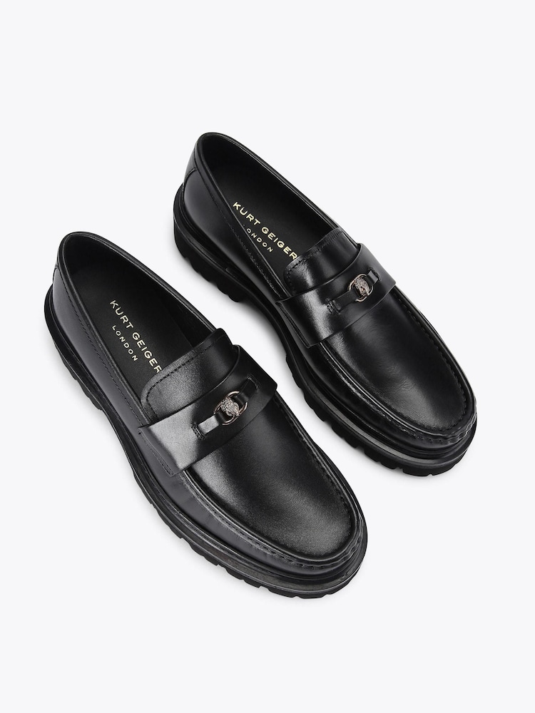 Kurt Geiger London Black Fenchurch Loafer Shoes - Image 2 of 4