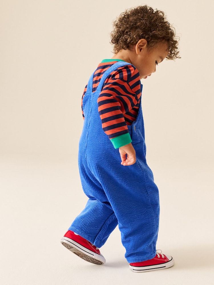 Кобальтово-синій - Textured Corduroy Dungarees (3mths-7yrs) - Image 2 of 4